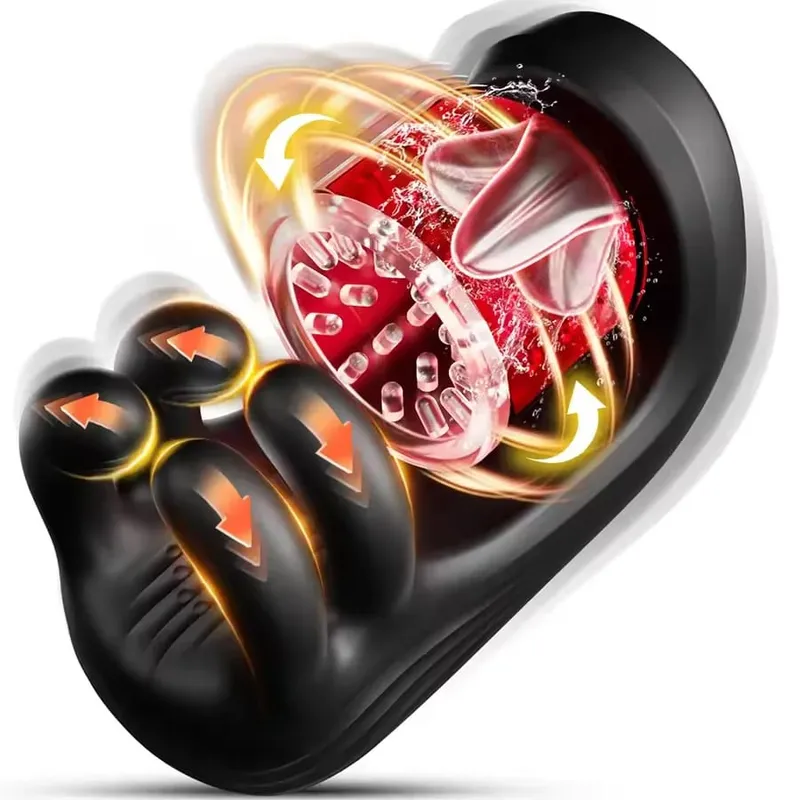 Electric Male Penis Stimulator Massager Trainer 9 Vibration Rotation Modes USB Masturbation Cup Adult Supplies Sex Toys for Men