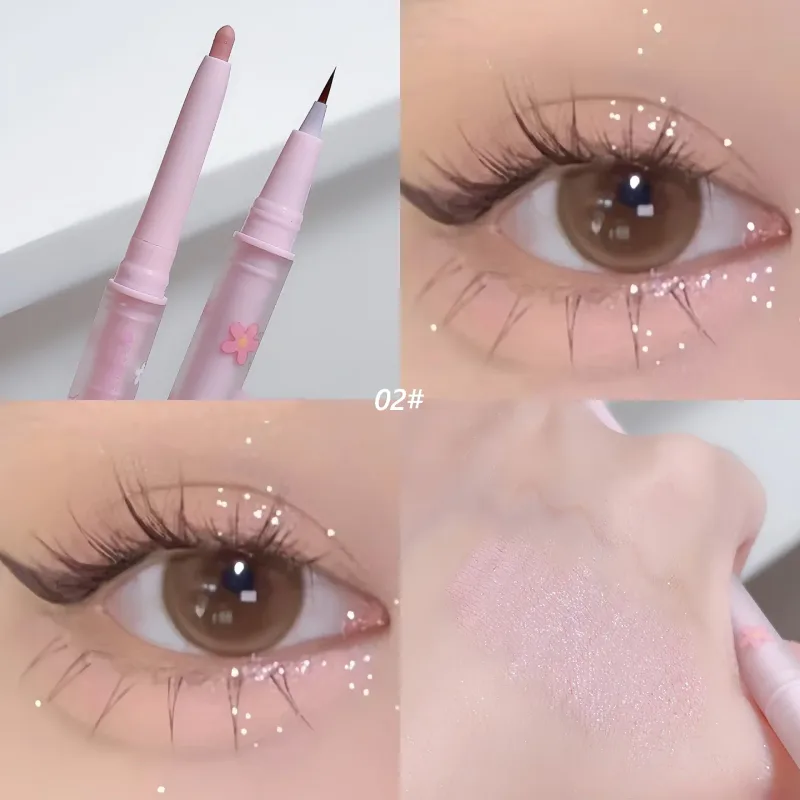 Double Head Aegyo Sal Eyeliner Liquid Pababa Sa Shadow Pencil Eye Highlighting Eyeshadow Stick Natural Big Eye Makeup Gel Pen