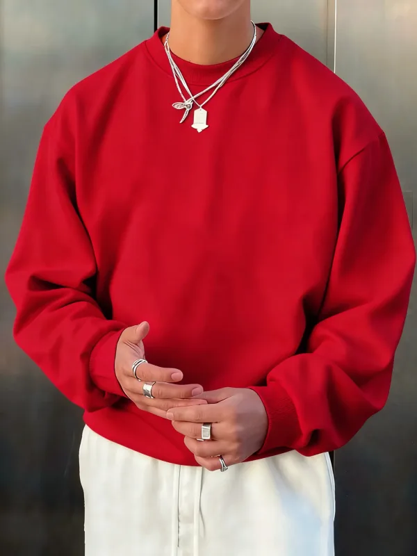 Herenfleece Herfsttop Straat All-Match Pullovers Comfortabele Basics Sweatshirts Sport Casual Sportkleding Dagelijks Zachte kleding — image 14