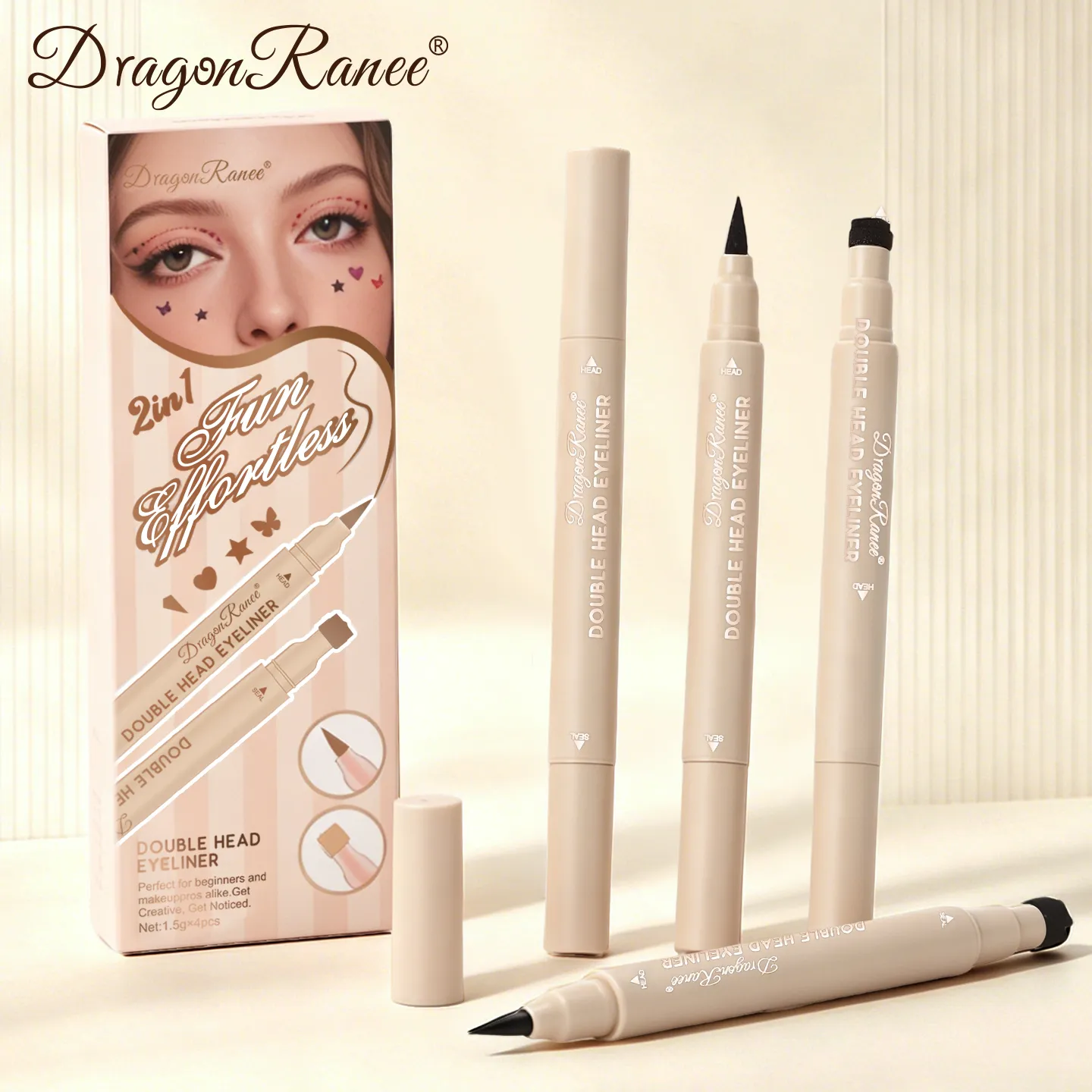 2-σε-1 διπλό άκρο Stamp Seal Eyeliner Γρήγορο Στέγνωμα Αδιάβροχο και Αδιάβροχο, Αδιάβροχο και Αδιάβροχο Δεν είναι εύκολο να μουτζουρώσετε Πολύχρωμο Μακιγιάζ Ματιών — image 7