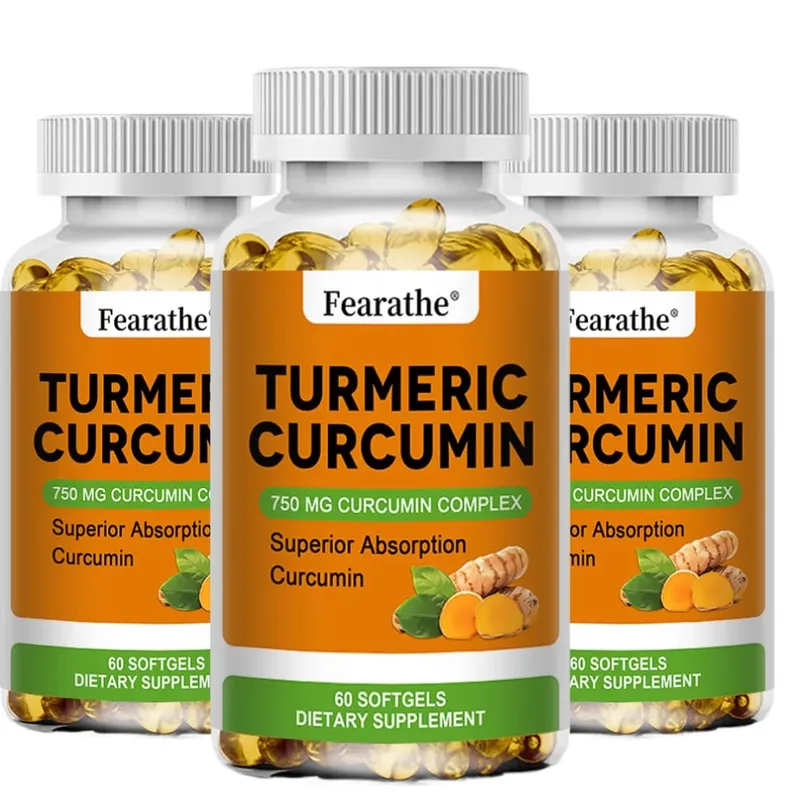 Organic Turmeric Curcumin Capsules Natural Antioxidant Herbal Supplement for Joint Bone Brain Cardiovascular & Body Wellness