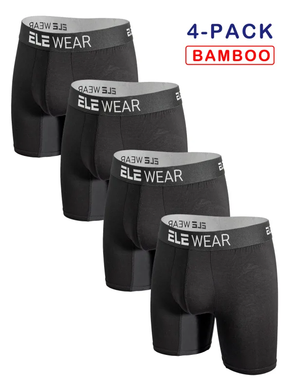 4pcs Bamboo Men's Underwear Long Sports Underwear, Moisture-Wicking, Boxer Briefs For Men — image 5