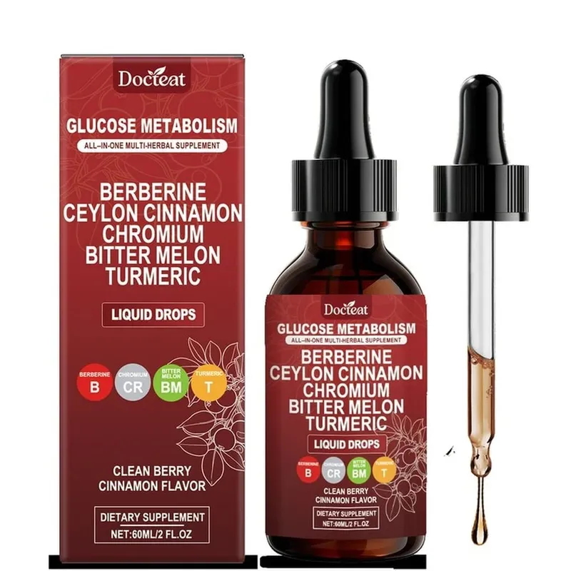 Docteat Glucose Metabolism Folyékony cseppek berberinnel és ceyloni fahéjjal, elősegítik a sima légzést és a légutak tisztaságát 60 ml — image 9