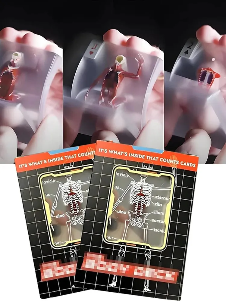 The Body Deck Cards Επαναχρησιμοποιήσιμο σώμα Διαφανές τραπουλόχαρτα πολλαπλών χρήσεων Ανθρώπινη ανατομία Παιγνιόχαρτα για δώρα φίλων — image 4