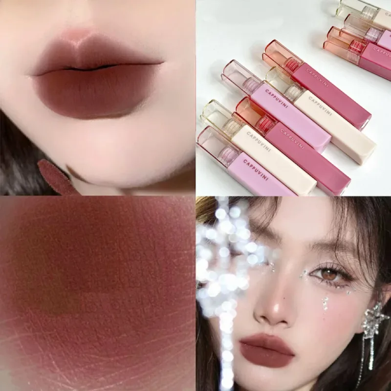 Silky Velvet Lip Gloss Matte Lip Mud Waterproof Non-Stick Cup Lip Glaze Smudge Proof Not Fade Liquid Lipstick Korean Makeup