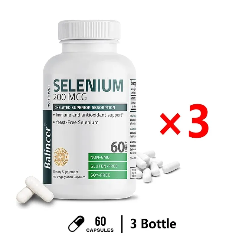 Balincer 200mcg Mineral Antioxidant Supplement with Selenium - Supports Immune Overall Health - Non-GMO Easy to Absorb