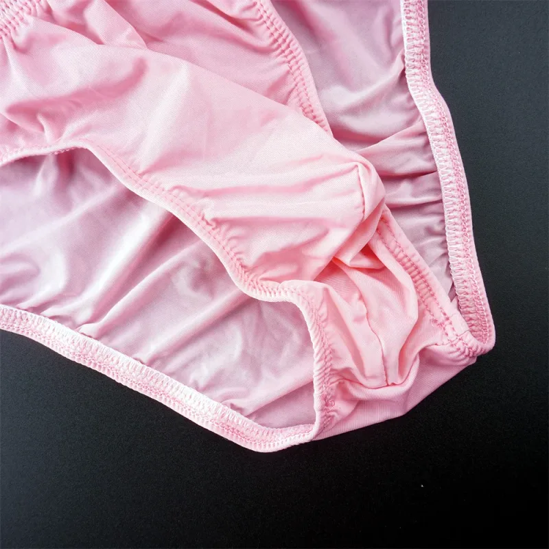 Man Solid Color Ice Silk Seamless Briefs Low Waist U Convex Male Panties Ultra-thin Underwear Elastic Quick Dry Breath Panty — image 16
