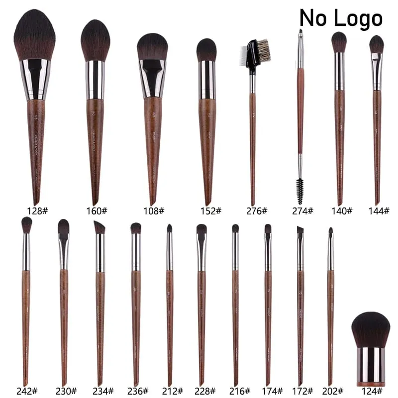 Natuurlijk hout Oogmake-up kwasten hele set Pro Crease Oogschaduw Make-up kit smudge highlighter wenkbrauw Lip wimperborstel praktisch
