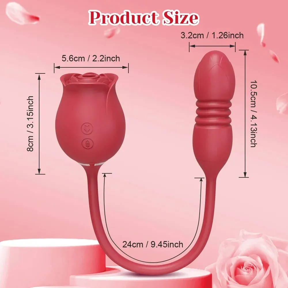 Rose-Sucking Vibrator for Women Clit Clitor Stimulator G Spot Thrusting Dildo Vibrating Female Masturbator Massage Adult Sex Toy — image 6