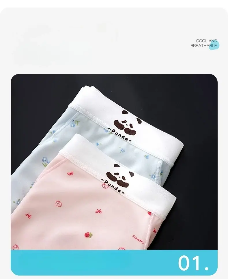 Summer Thin Ice Silk Sexy Men's Underwear Quick Drying Breathable Seamless Male Briefs Panda Cartoon Cute Men's Triangle Pants — image 6
