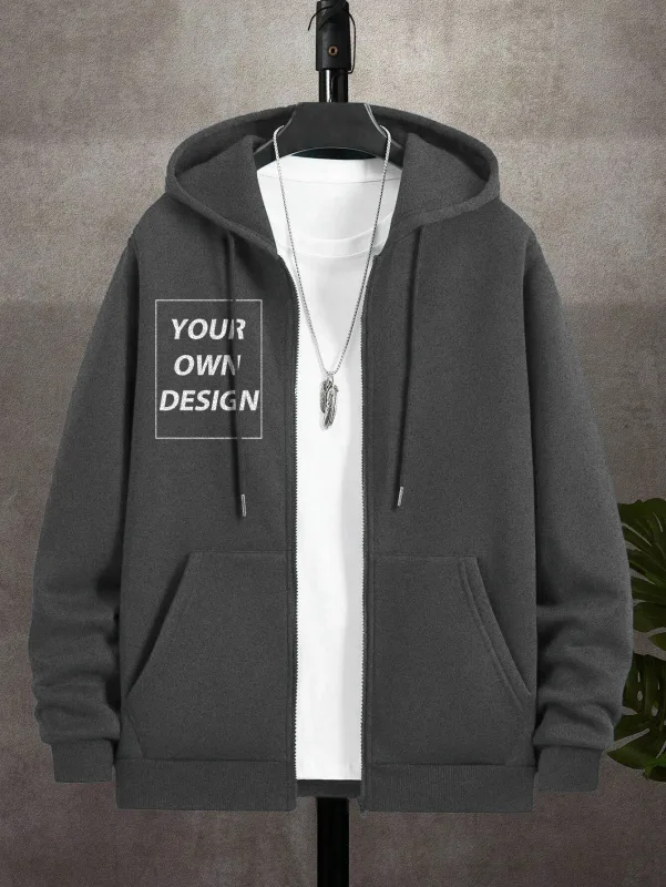 Sweat à capuche à fermeture éclair pour hommes, personnalisé, imprimé personnalisé, mode décontractée, manteau ample pour jeunes, vêtements de sport de base sur le campus, haut de poche de rue, M-3XL