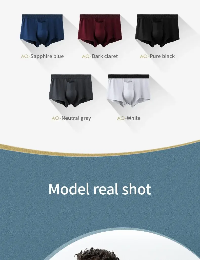 Bullet separation panties men's modal summer breathable sports boxers ice silk ice pocket shorts