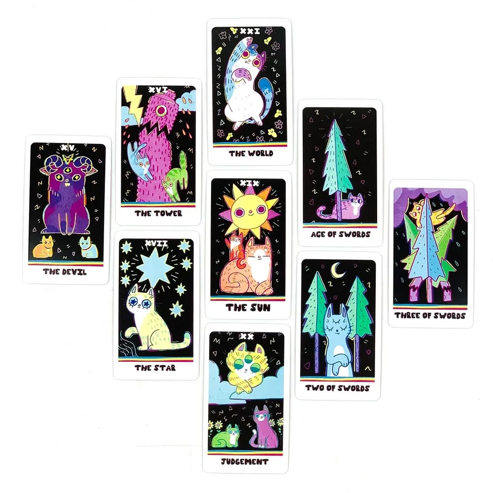 קלפי טארוט חמודים 78 יחידות Oracles English Visions משחק לוח משחק התכנסות משפחתית מתנות ליל כל הקדושים וחג המולד