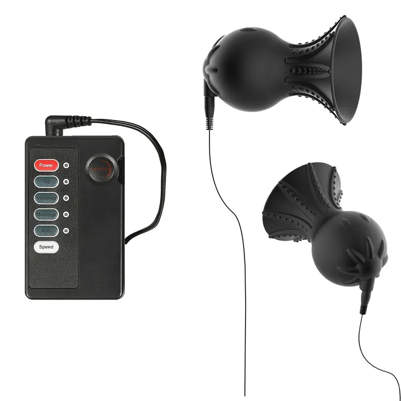 Mellbimbószívó bilincsek elektrostimulátor mellbimbók punci mell csikló maszturbátor mellnagyobbító szexjáték Bdsm eszköz Elektromos sokkoló