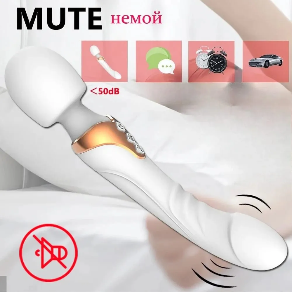 Women Powerful AV Dildos Vibrator Magic Wand 10 Modes Clitoris Stimulator G Spot Vagina Nipple Massager Adult Sex Toys for Women