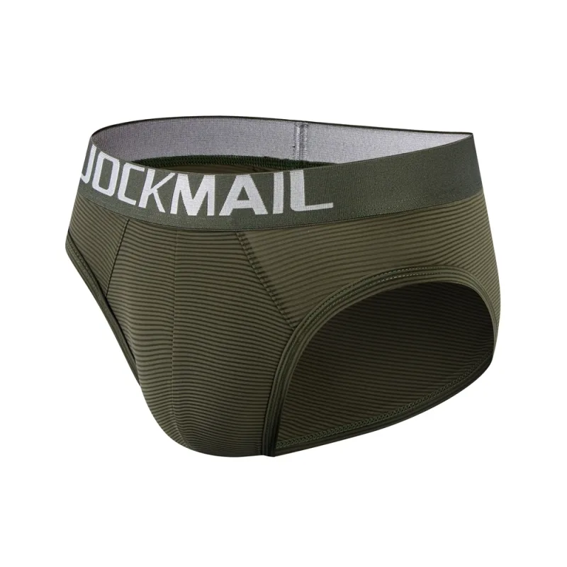 Men Underwear Brief Sexy Low-rise Striped Bikini Athletic Supporters Underpants Sleepwear Nylon Quick Dry Breathable — image 18