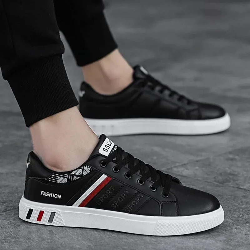 Fehér Vulkanizált Cipők Férfi Lapos Kényelmes Cipők Fűzős Zapatillas Hombre Őszi tavaszi divat Cipők Drop Shipping