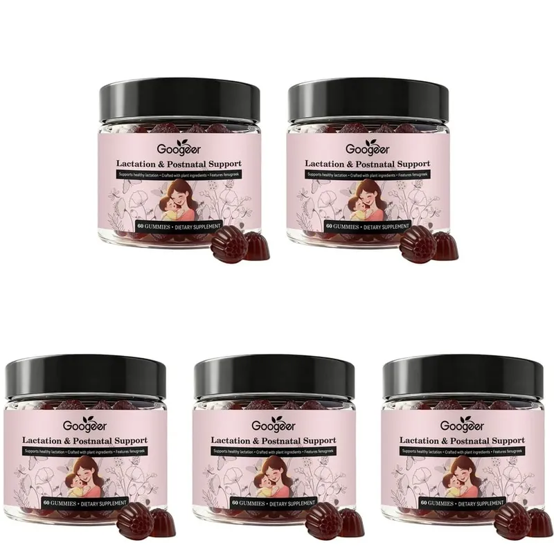 Googeer Lactation Support Gummies with DHA and Choline Fenugreek and Fennel Extract Moringa for Postnatal Nutrition 60 Gummies
