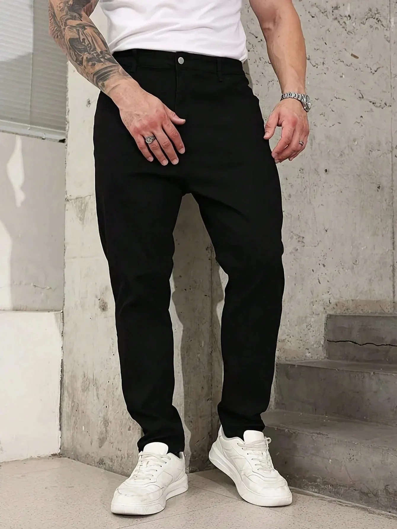 Μαύρο Slim Jeans Pant Man Original Drip Y2k Unisex Everyday Denim Παντελόνι Δεν περιλαμβάνονται αξεσουάρ ή ζώνες