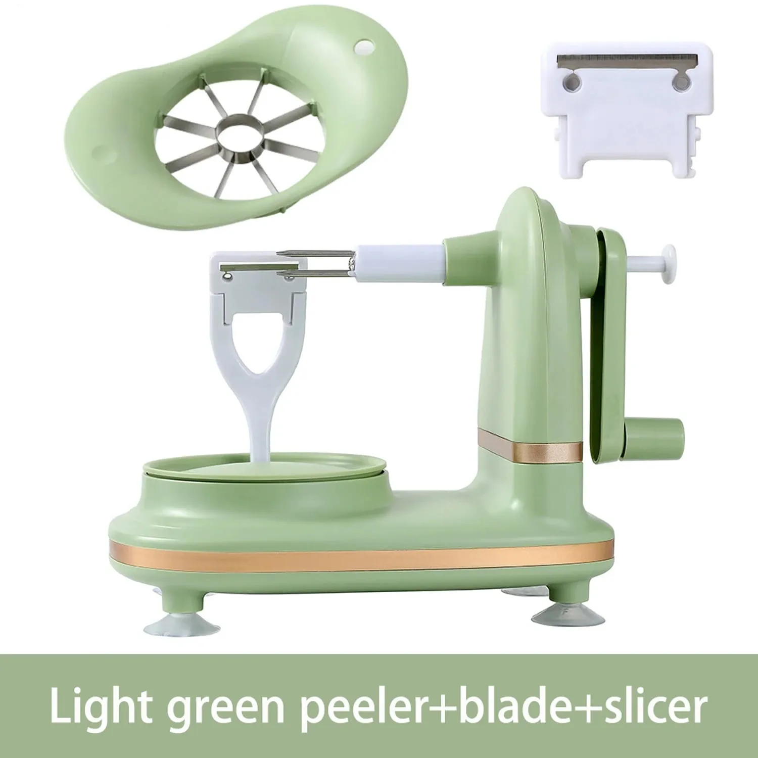 3-in-1Hand-cranked Rotating Fruit/Vegetable Peeler Stainless Steel Blades Apple Cutter Household Peeling Machine Kitchen Gadgets
