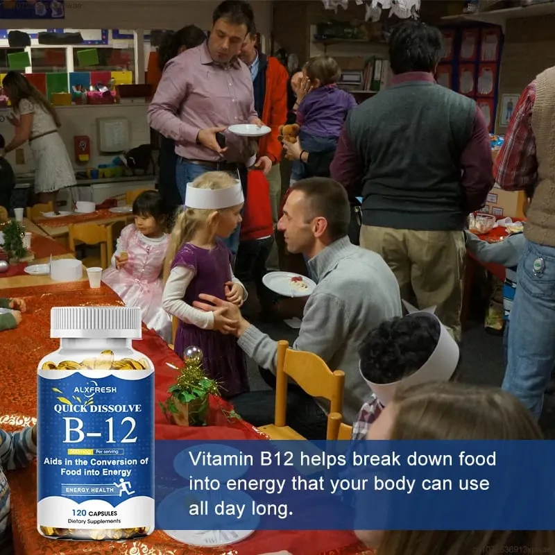 כמוסות ויטמין B12 תומכות באנמיה תאית ייצור אנרגיה להילחם עייפות בריאות הנפש בריאות הנפש יציבות מצב הרוח לשמור על עצבים