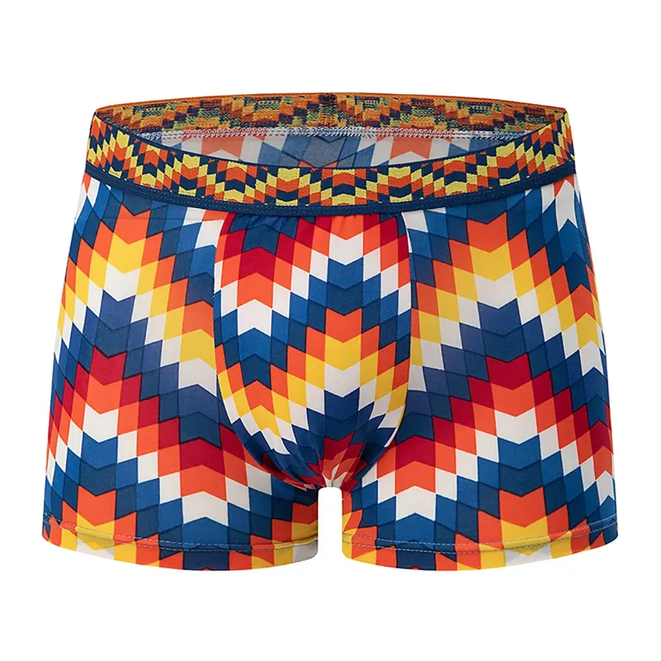 4/5 peça masculino colorido estampado moda casual boxer shorts solto e confortável roupa interior de grandes dimensões shorts de cintura elástica