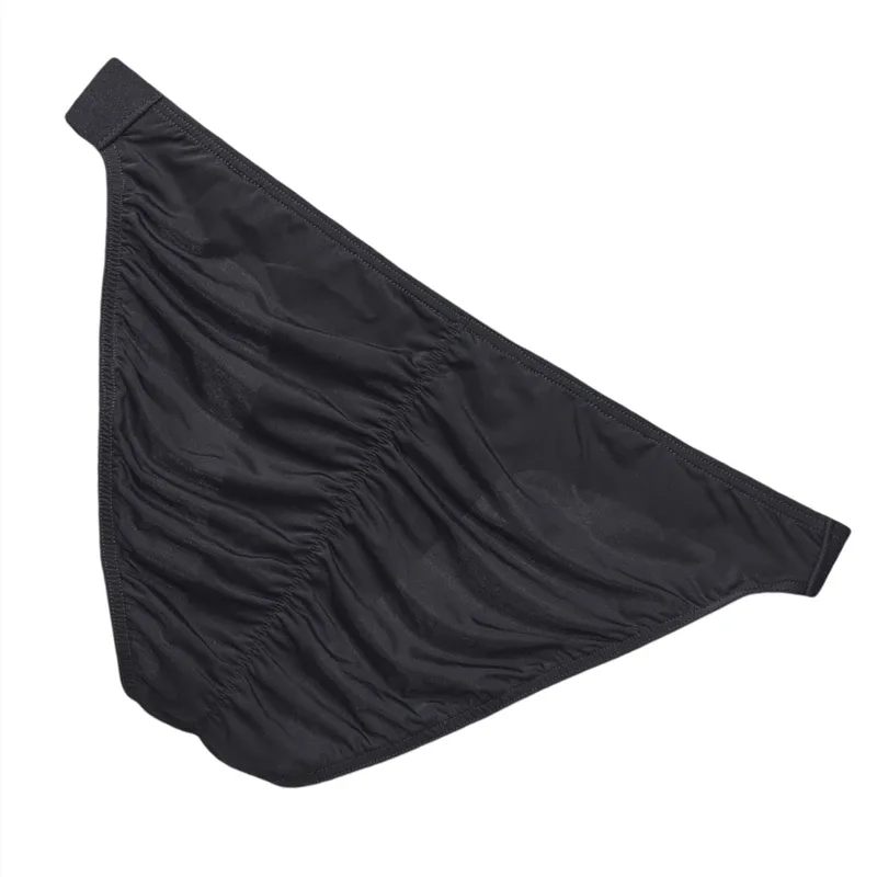 Ice Silk Briefs Men Underwear Male Wide Belt Panties Sexy U Pouch Wrinkle Back Bikini Slips Hombre Breathable Exotic Lingerie 3256808930282413 — image 6
