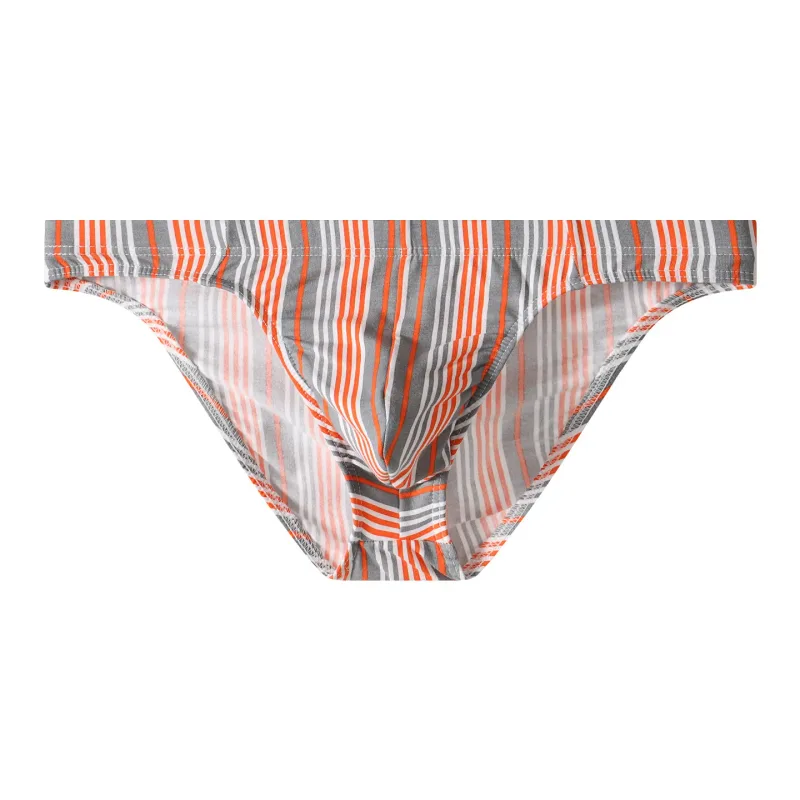 Sexy Men Briefs Cotton Male Breathable Comfortable U Bulge Pouch Underwear Mid Waist Striped Panties Hombre Soft Youth Undies