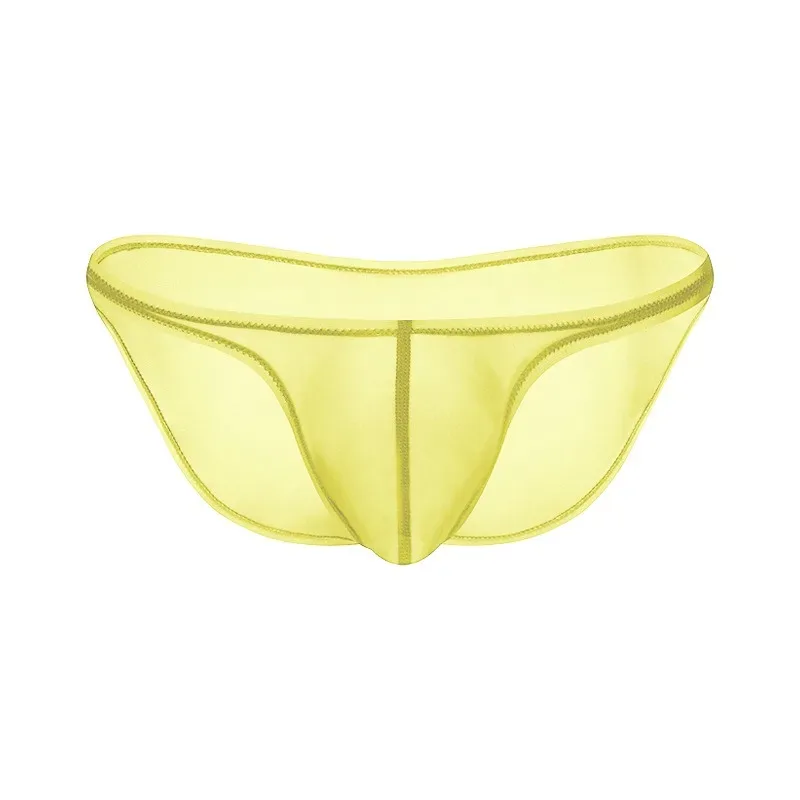 Men's Underwear Delicate Ice Silk Transparent Triangle Panties Personality Low Waist Briefs