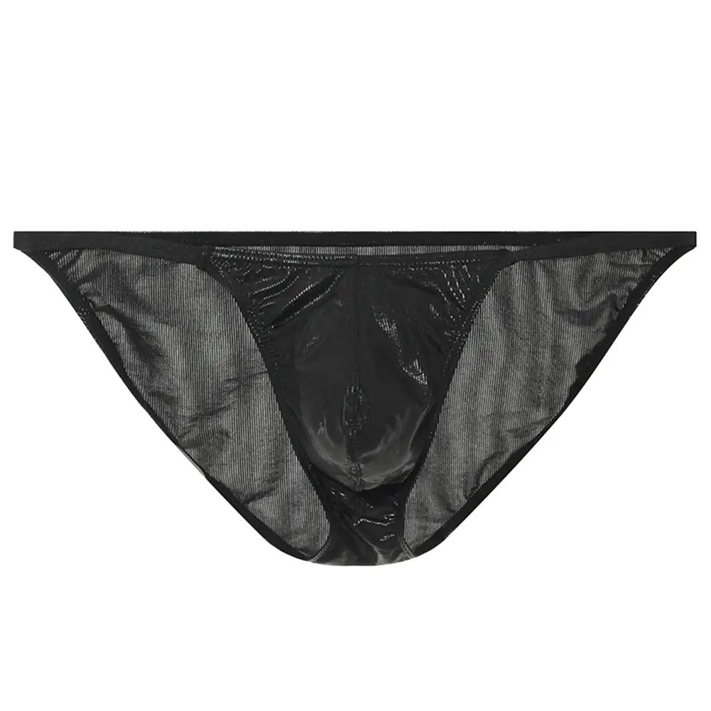 Fashion Men's Underwear Bright Low Waist Briefs Breathable Lingerie Underpants