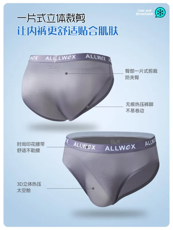 Ice Silk Seamless Briefs for Men Sexy Smooth Underwear 3D Pouch Underpants Comfortable Lingerie Panties Male Low Rise Knickers