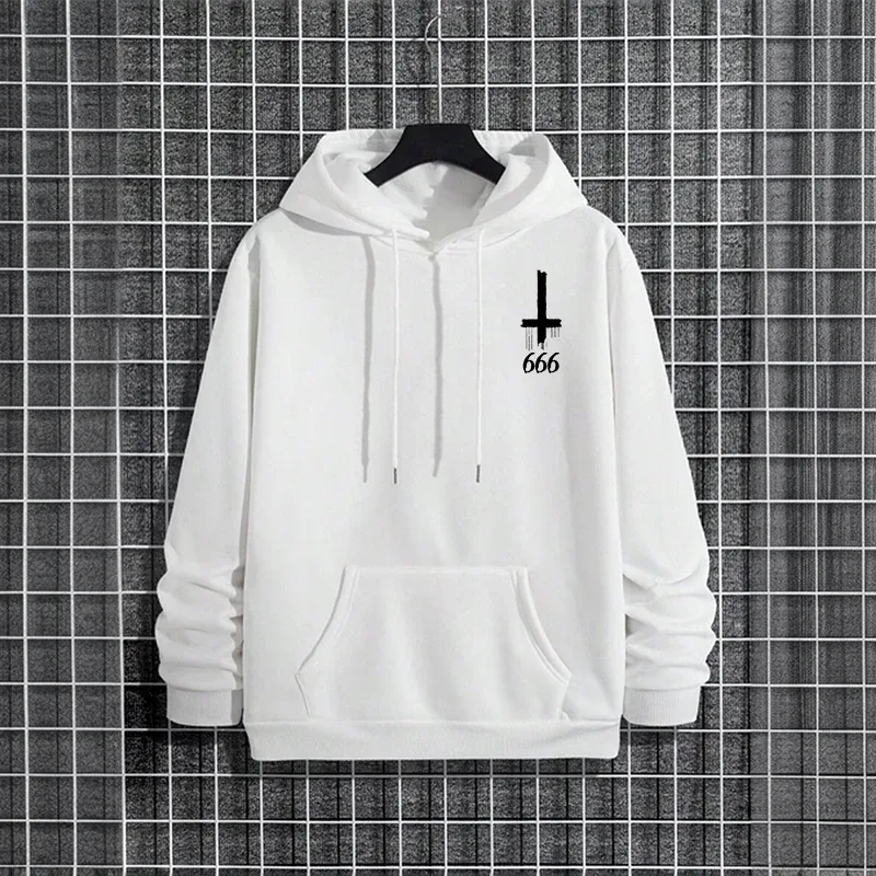 2025 Trendy Mens Hooded Sweatshirts Satan Pentagram Print Autumn Winter Casual Sportswear Urban Fashion Hoodies Male Top Outwear — image 8