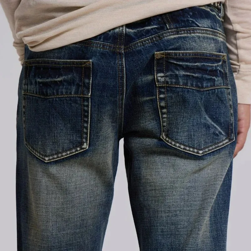 Y2K Mid Blue Flared Jeans Washed Men Women Bootcut Jeans Gothic High Street Unisex Streetwear Φαρδύ παντελόνι με φαρδύ πόδι — image 7