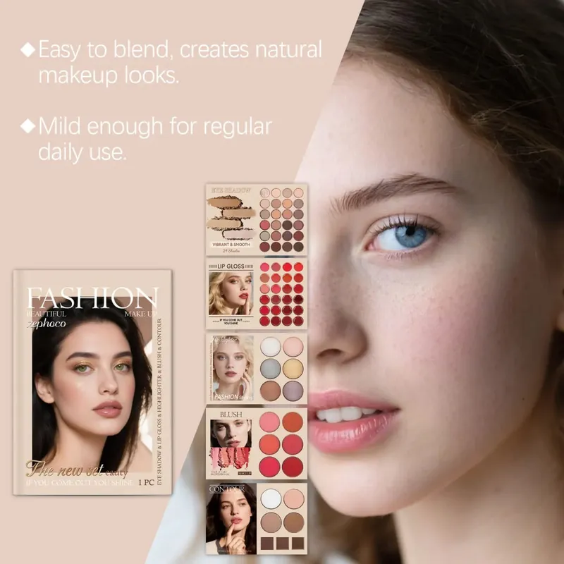 All In One Makeup Set Natural Pigment Eyeshadow Blush Contour Highlight Lip Gloss Full Face Cosmetic Kit Daily Party Beginner
