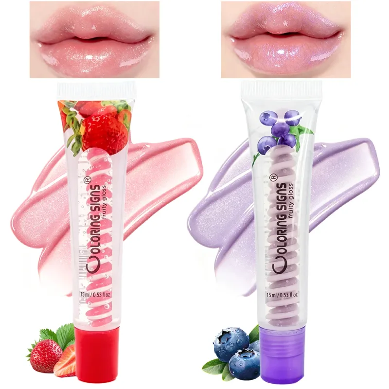 Fruity Lip Gloss Strawberry Blueberry Shiny Lip Oil Ενυδατικό Λάδι χειλιών Plumping Shimmer Lip Makeup Ενυδατικό κραγιόν για κορίτσια — image 6