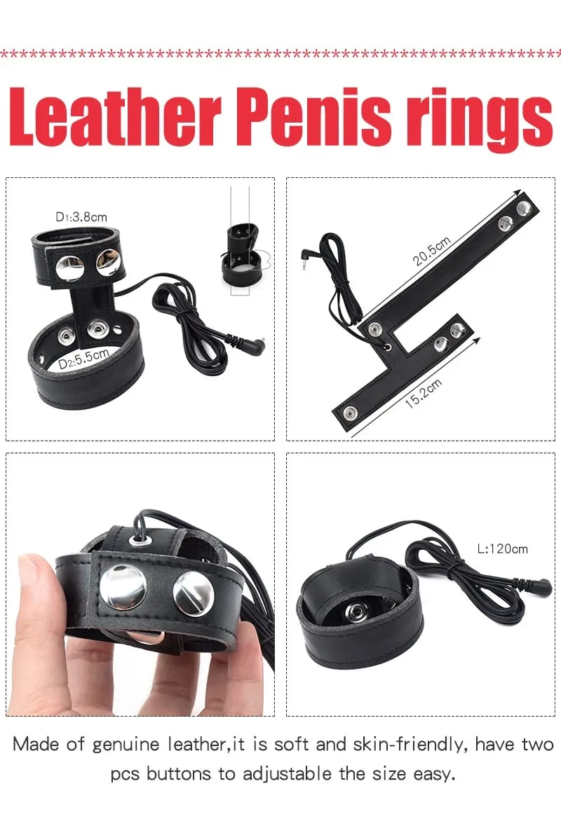 Male Electro Shock Penis Ring Electric Stimulation Massage Cock Ring Delay Time Ring Medical Themed Toys Sex Product Accessories