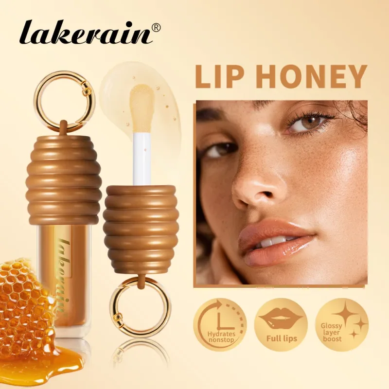 Lakerain Honey Lip Gloss Glossy Texture Lightweight Non-sticky Long Lasting Moisturized Gorgeous Glossy Finish Smooth Lip Makeup — image 2