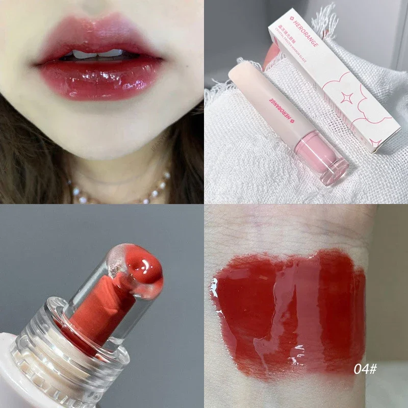 Jelly Lip Gloss Tahan Lama Cermin Air Lip Glaze Berwarna Pelembab Lipstik Kristal Mengkilap Warna Bibir Korea Perawatan Bibir Makeup