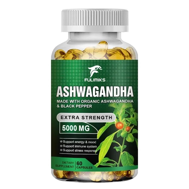 【Buy 1 Get 1 Free】KSM 66 Ashwagandha Root Extract Capsules 5000mg with MACA - Support Sleep Health Stress Focus Brain Ener