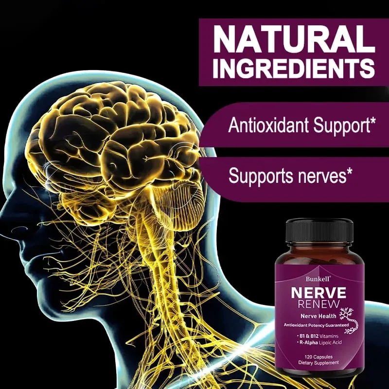 Neurological Support Capsules - Alpha Lipoic Acid Vitamins - Supports Nervous System and Joint Health Bone Health