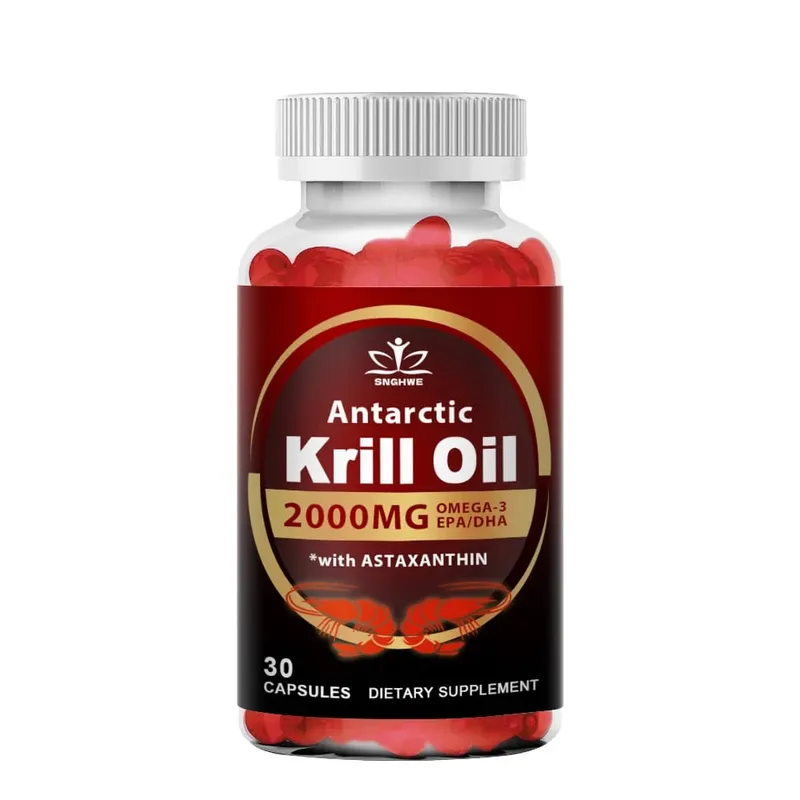 Antarctic Krill Oil-2000mg Per Serving-with Omega-3s EPA DHA & Astaxanthin-Supports Healthy Joints Brain Heart& Blood Pressure