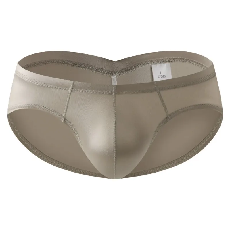 Smooth Low Waist Male Underwear Ice Silk Bulge Pouch Satin Silk Briefs Glossy Shiny Lingerie Men's Triangle Panties Youth — image 2
