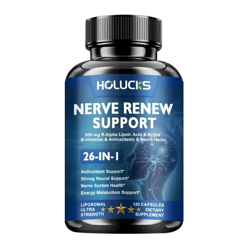 Nourish Nerve Supplement 26-IN-1 Formula Contains Vitamin B Complex R-Alpha Lipoic Acid Support Heart Nerve Brain Health