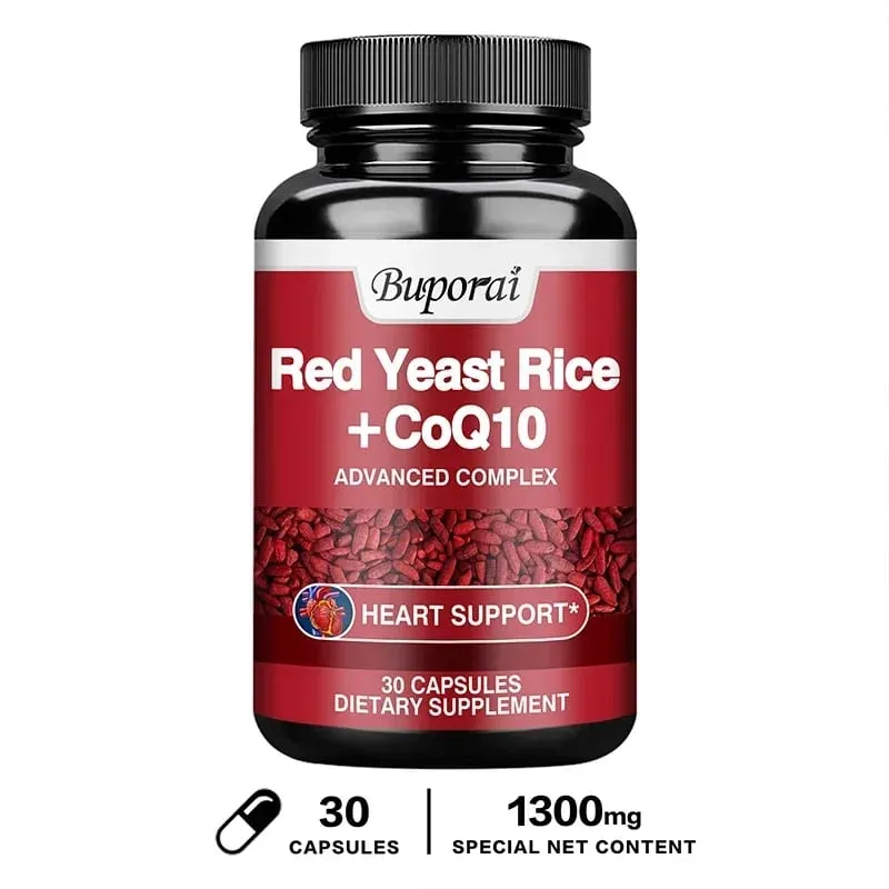 Red Yeast Rice with CoQ10 Supplement - Αντιοξειδωτική υποστήριξη για την ενέργεια και την υγεία της καρδιάς Συμπληρώματα Συμπληρώματα
