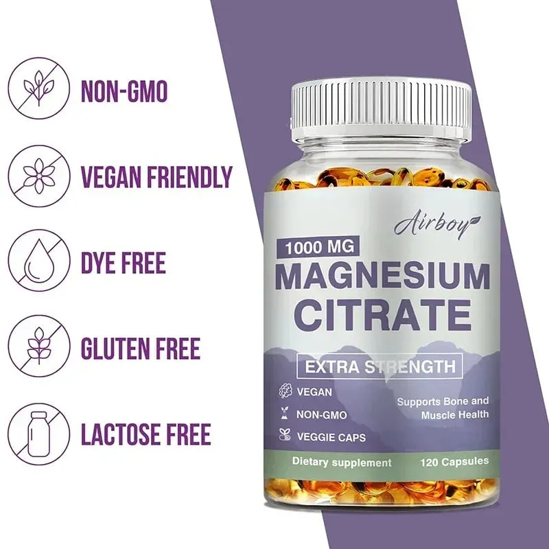 Magnesium Citrate - Supplement for Stress Relaxation Bone Sleep Heart Health Nerve Muscle & Metabolism — image 4