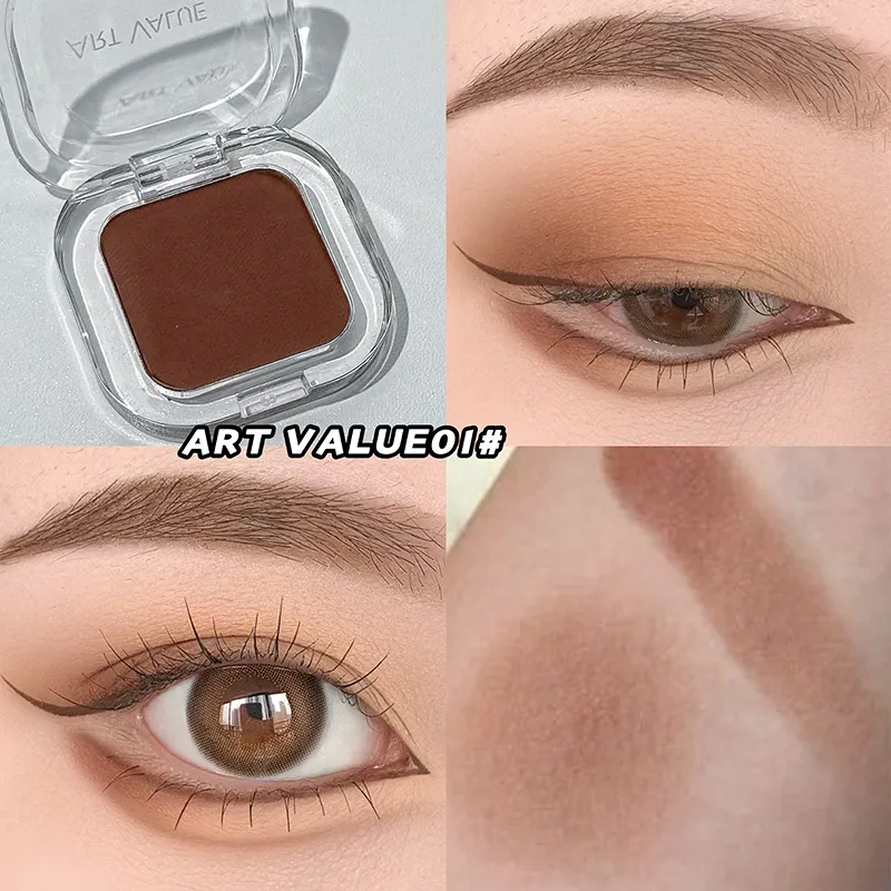 ART VALUE Single Color Eye shadow Palette Shimmer Matte Delicate Lasting Makeup High Gloss Brightening Silkworm Charming Shadow — image 4