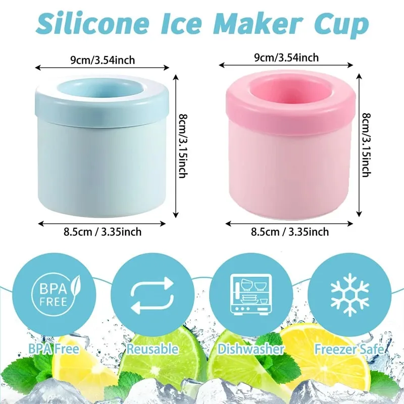 New Ice Bucket Silicone Round Cylinder Ice Cube Mold With Lid Ice Mould Homemade DIY Refrigerator Freeze Creative Ice Cube Molds — image 2