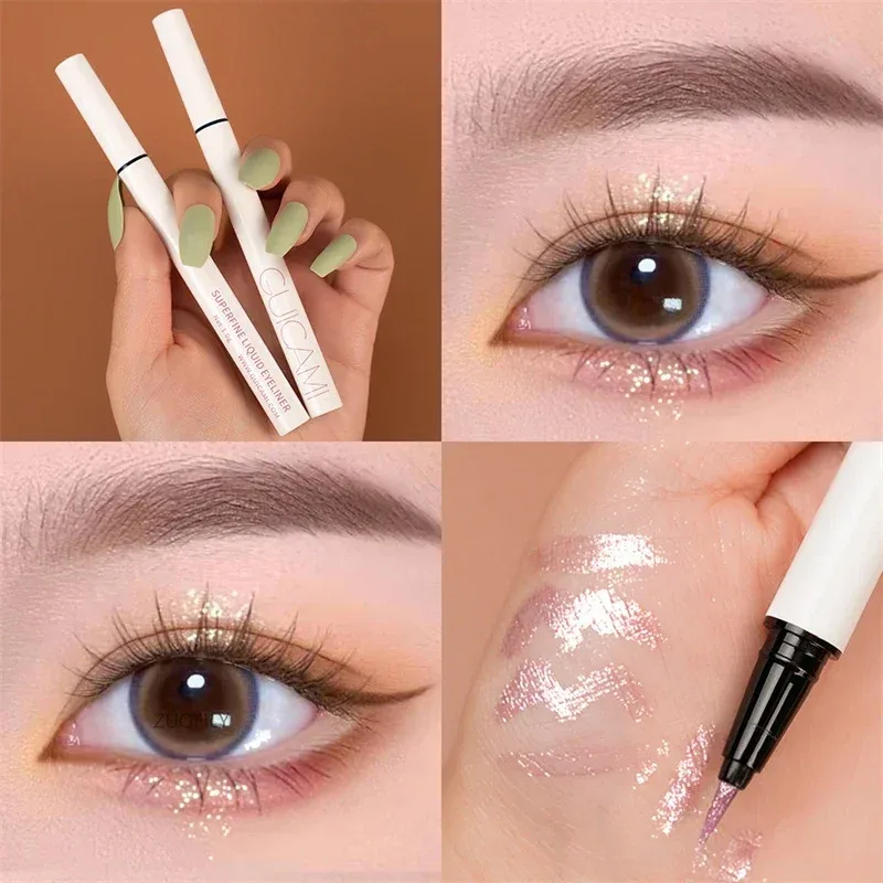 Pearlescent White Liquid Eyeliner Pen Waterproof Non-dizzy Eye Liner Shadow Pen Fast-drying Lasting Shiny Lying Silkworm Pencil