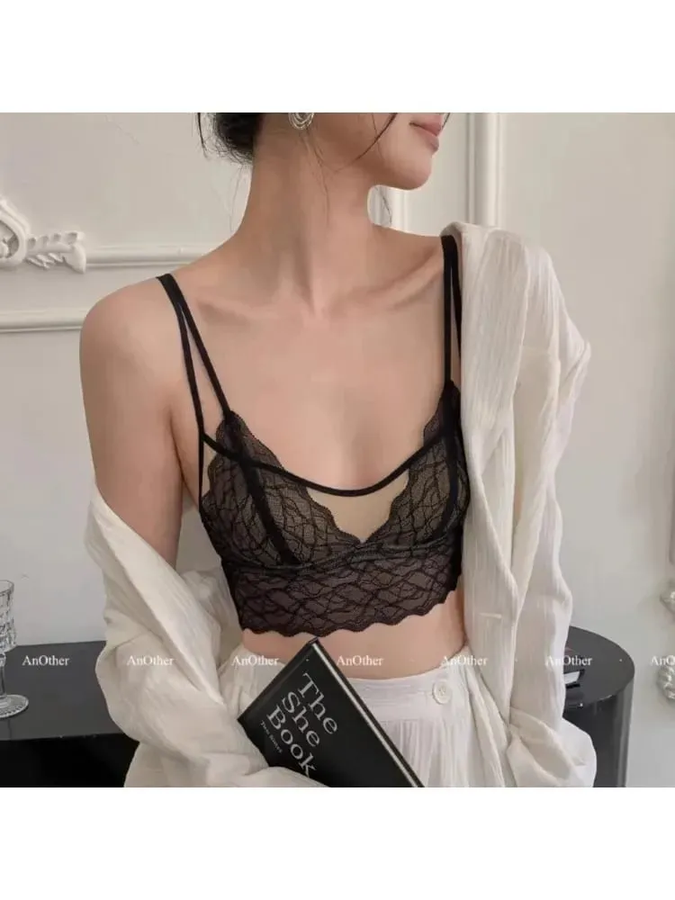 Sexy Lace Bralette No Underwire | Γαλλικό Triangle Cup σουτιέν | Καλοκαιρινό λεπτό αναπνεύσιμο για γυναίκες | Εσώρουχα αδυνατίσματος με λουράκια στην πλάτη — image 3