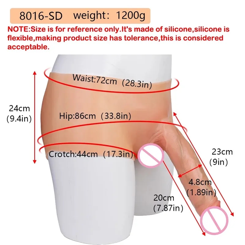 Silicone Strapon Lifelike Dildo Παντελόνι Φορητό συμπαγές μεγάλο πέος σεξ παιχνίδια για γυναίκες Λεσβίες Σεξ Ζευγάρι — image 8